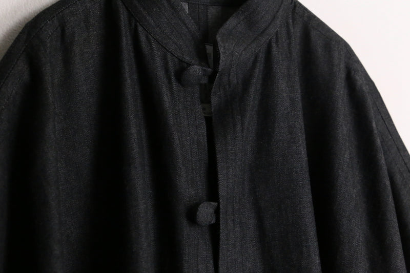 black super wide poncho coat