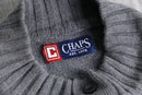 90-00's "CHAPS" mock neck half button oversized cotton knit