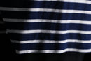 navy and white striped rayon blend pullover hoodie