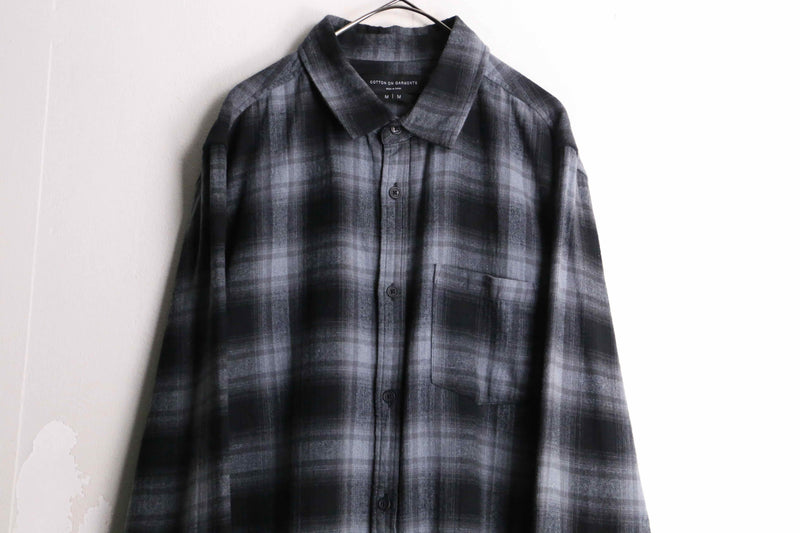 "Calvin Klein Jeans" gray × black check pattern shirt