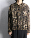 "chico’s" sheer ethnic leopard floral pattern shirt