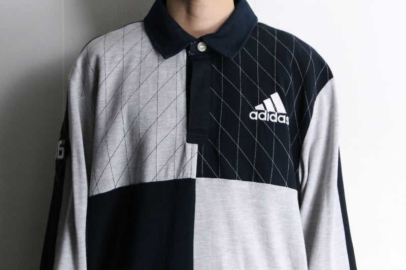 "adidas" panel switch L/S polo shirt