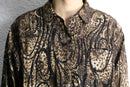 "chico’s" sheer ethnic leopard floral pattern shirt
