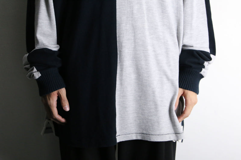 "adidas" panel switch L/S polo shirt