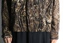 "chico’s" sheer ethnic leopard floral pattern shirt