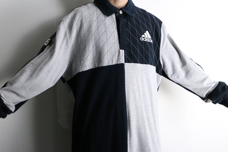 "adidas" panel switch L/S polo shirt