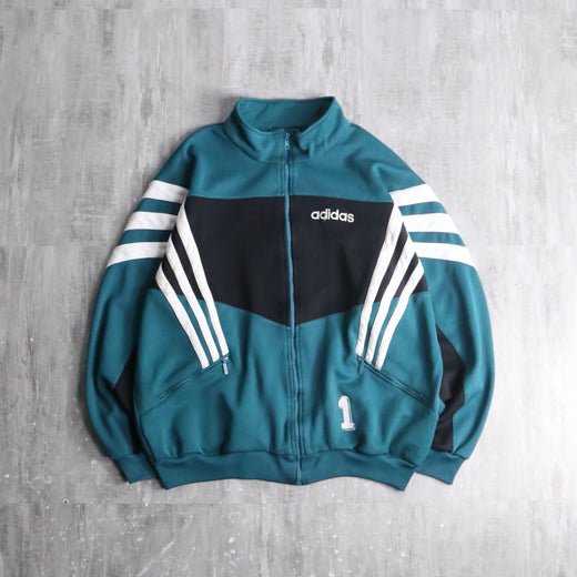 90's "adidas" deep green 3-stripe track jacket