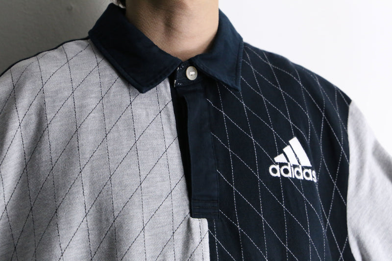 "adidas" panel switch L/S polo shirt