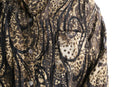 "chico’s" sheer ethnic leopard floral pattern shirt