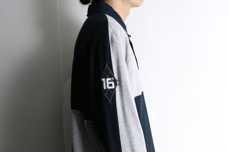 "adidas" panel switch L/S polo shirt