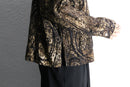 "chico’s" sheer ethnic leopard floral pattern shirt