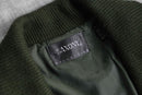 1990’s “SAXONY” green leather×knit double jacket