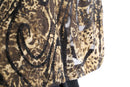 "chico’s" sheer ethnic leopard floral pattern shirt