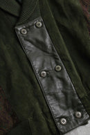 1990’s “SAXONY” green leather×knit double jacket