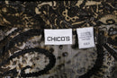 "chico’s" sheer ethnic leopard floral pattern shirt