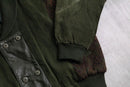 1990’s “SAXONY” green leather×knit double jacket