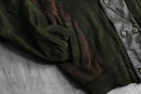 1990’s “SAXONY” green leather×knit double jacket
