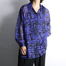 purple sheer glitter geometric pattern shirt