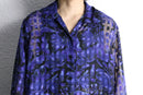 purple sheer glitter geometric pattern shirt