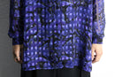 purple sheer glitter geometric pattern shirt