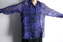 purple sheer glitter geometric pattern shirt