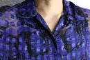 purple sheer glitter geometric pattern shirt