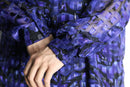 purple sheer glitter geometric pattern shirt