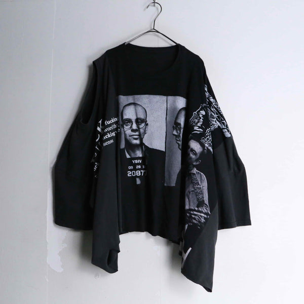 "Re:make" asymmetry docking black Tee