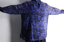 purple sheer glitter geometric pattern shirt