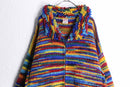 multi color zip-up knit jacket
