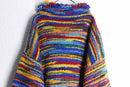 multi color zip-up knit jacket