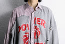 "Re:make" damaged sweat docking stripe shirt
