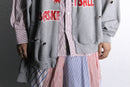 "Re:make" damaged sweat docking stripe shirt