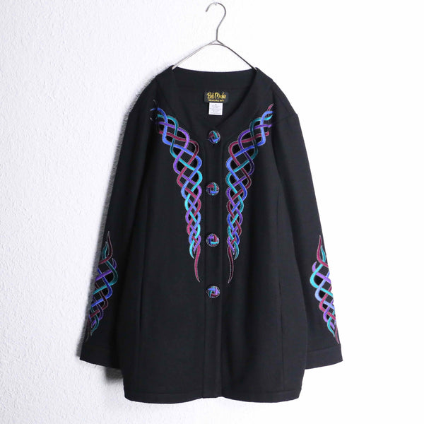 90's "Bob Mackie" jewel tone cutout jacket