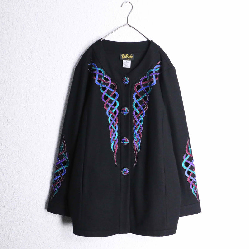 90's "Bob Mackie" jewel tone cutout jacket