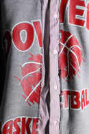 "Re:make" damaged sweat docking stripe shirt
