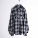 brush cotton black ombre check shirt