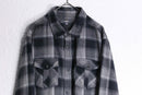 brush cotton black ombre check shirt