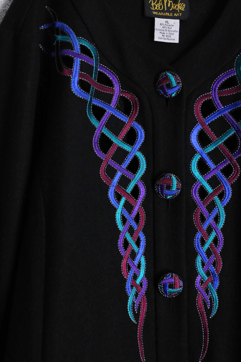 90's "Bob Mackie" jewel tone cutout jacket