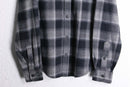 brush cotton black ombre check shirt