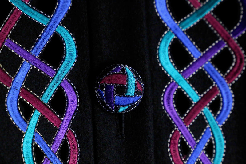 90's "Bob Mackie" jewel tone cutout jacket