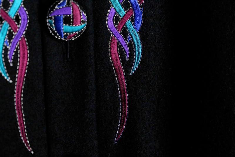 90's "Bob Mackie" jewel tone cutout jacket