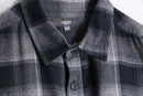 brush cotton black ombre check shirt