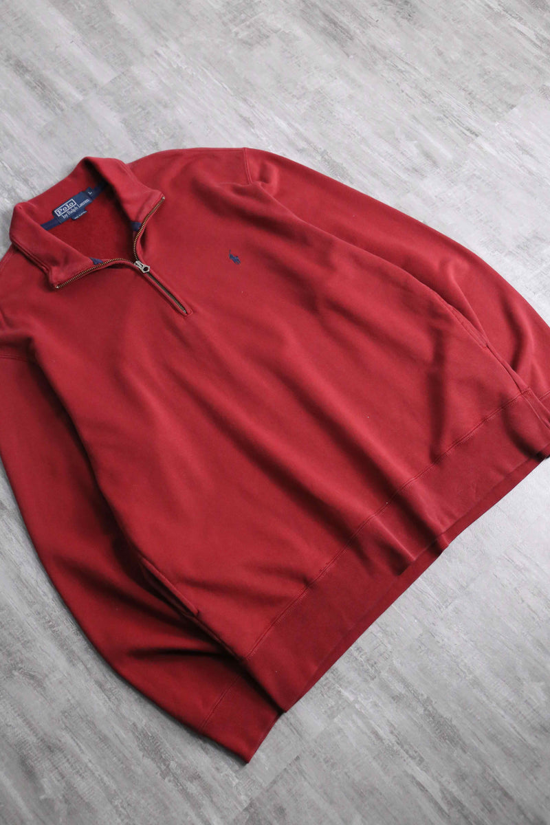 “Polo by RL” red color half zip sweat