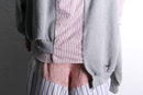 "Re:make" damaged sweat docking stripe shirt
