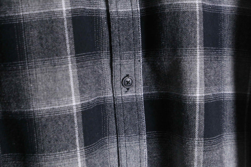 brush cotton black ombre check shirt