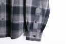 brush cotton black ombre check shirt