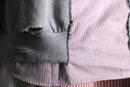 "Re:make" damaged sweat docking stripe shirt