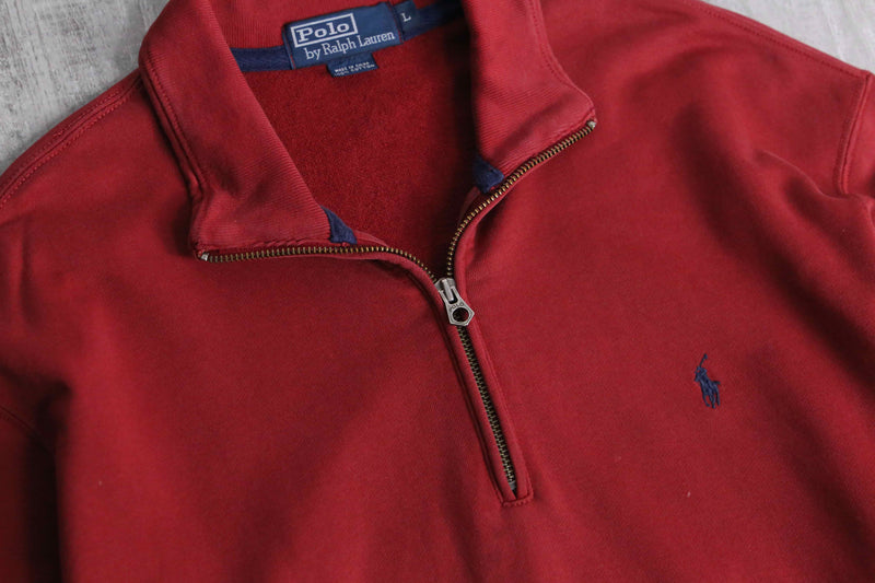 “Polo by RL” red color half zip sweat