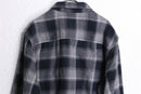 brush cotton black ombre check shirt